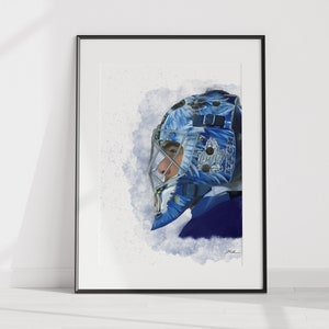 Curtis Joseph Cujo Toronto Maple Leafs Hockey Painting. Digital Download Printable Art