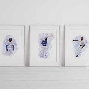 3 PACK Toronto Blue Jays Baseball Vladimir JR Guerrero Jose Bautista Joe Carter Digital Print PDF Printable Downloadable Watercolor Painting