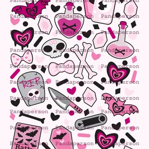 Batty Cute Digital and/or Printable Sticker Sheet