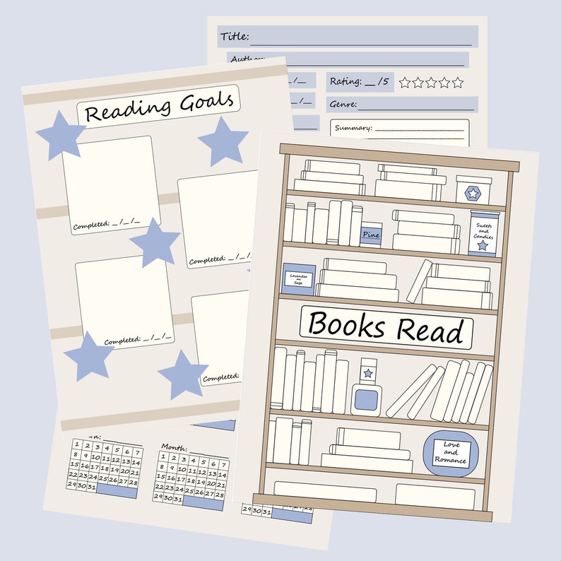 Digital Reading and Book Tracking Journal PDF File - Etsy