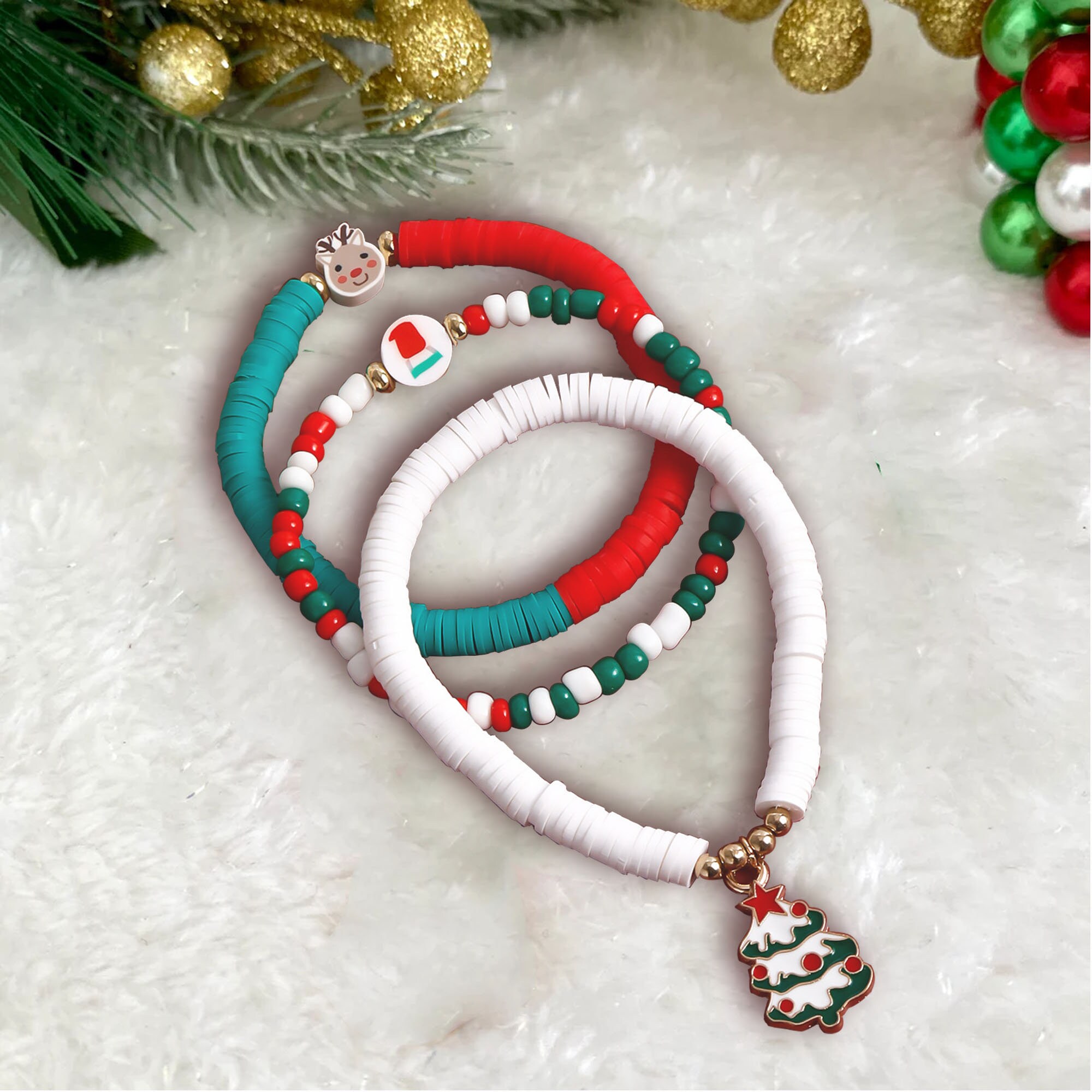 Religious Christmas Beaded Bracelets - 12 Pc.