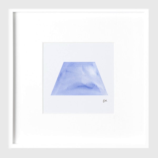 BLUE TRAPEZOID WATERCOLOR Art, Shapes, Artwork, Wall Art, Nursery Art, Original Art, Kids Art, Pastel, Children, Colorful, Aqua, Digital