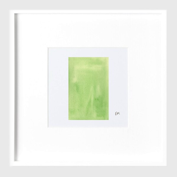 GREEN RECTANGLE WATERCOLOR Art, Shapes, Artwork, Wall Art, Nursery Art, Original Art, Kids Art, Pastel, Children