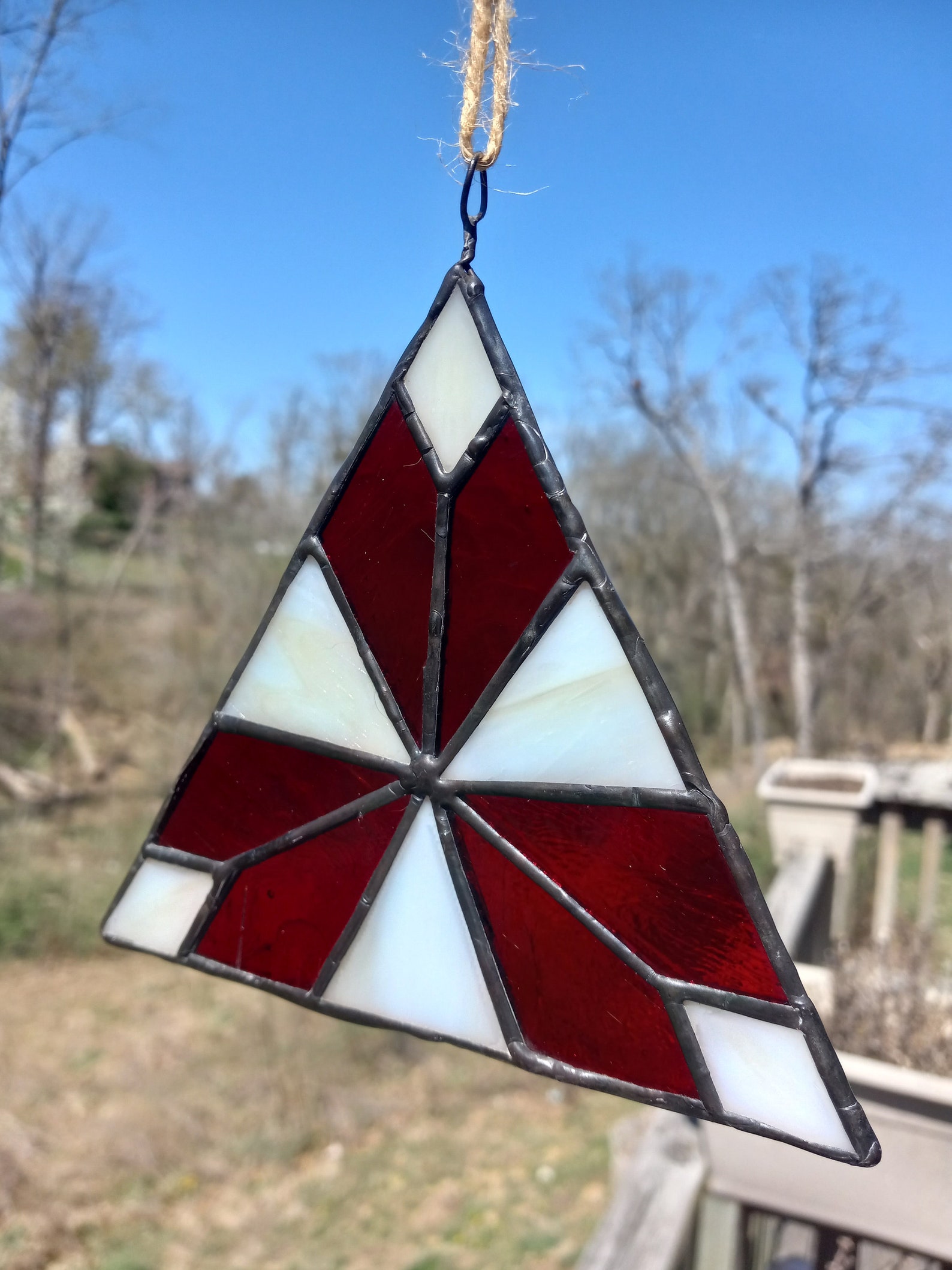 Triangle Pattern Glass Sheets Pattern for a Simple Geometric Triangle Stained Glass Suncatcher Panel ...