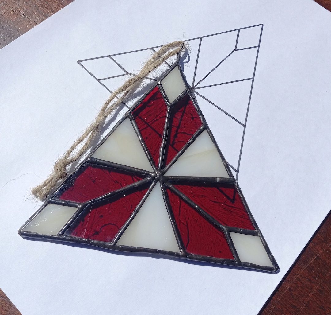 Pattern for a Simple Geometric Triangle Stained Glass Suncatcher Panel ...