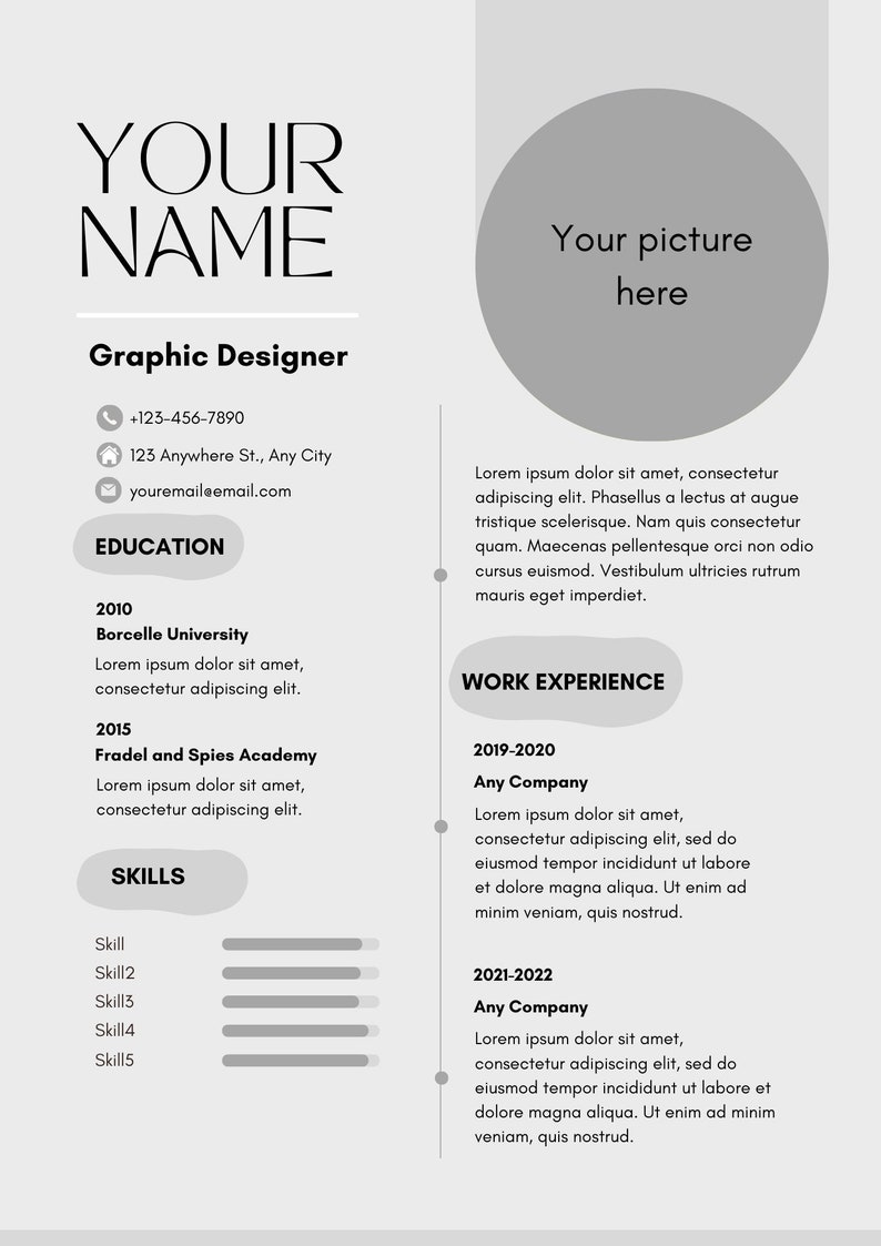 Professional Resume Template Canva. CV Template Professional, Modern