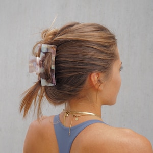 XXL Haarklammer aus Acetat | extra stark für dickes Haar | große Haarspange nachhaltig | minimalistisches Haaraccessoire Geschenk