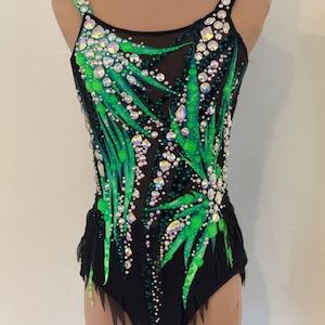 155-165サイズ　新体操レオタード 紫と黒の新体操レオタード、身長155～165 - Etsy 日本