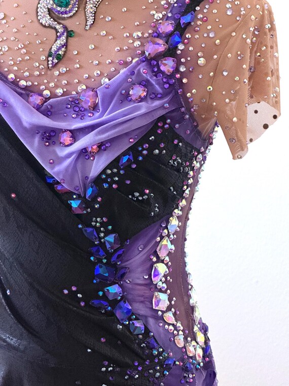 紫と黒の新体操レオタード、身長155～165 - Etsy 日本