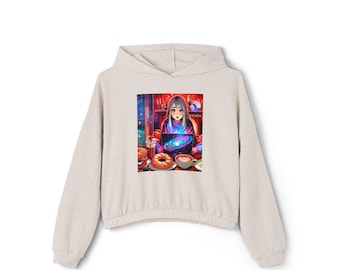 Cicada Striker View of Space Women's Cinched Bottom Hoodie