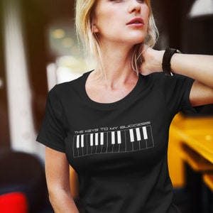 The Keys to My Success T-Shirt, Piano Graphic Tee, Music Lover Shirts, Piano Keyboard T-Shirt for Women, Musician Shirt, Piano Player Gifts
