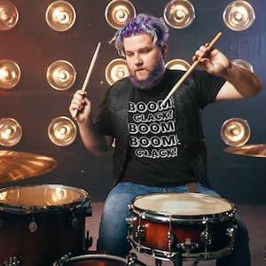 Drummer Boom T-Shirt, Funny Drummer Shirt, Drumming Lover T-Shirt, Musician Shirt, Rock Band Shirt, Drummer Unisex T-Shirt, Drums Gift Shirt