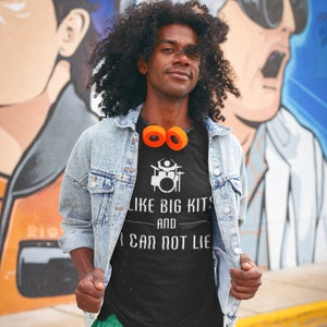 I Like Big Kits And I Can Not Lie Funny Drummer T-Shirt, Drumming Gift for Musicians, Music Lover Tee