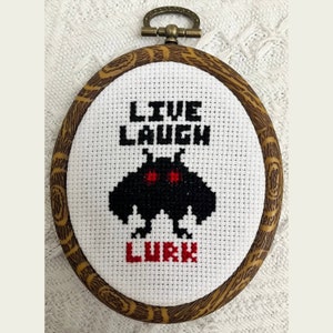 Mothman - Live Laugh Lurk Cross Stitch PATTERN ONLY