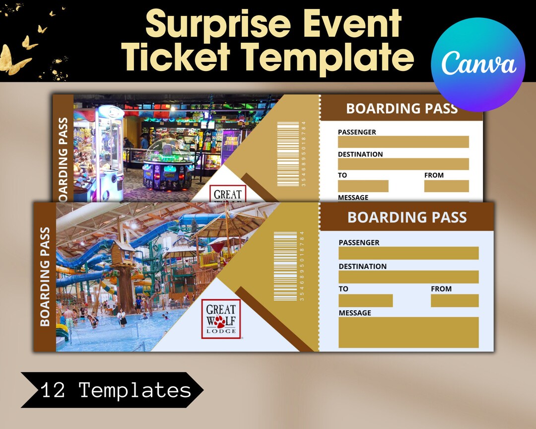 Great Wolf Lodge Surprise Trip Reveal Tickets, Printable Surprise Great