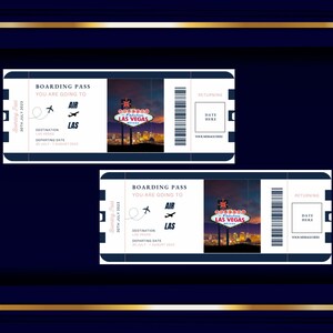 Personalized Las Vegas Boarding Pass Souvenir Editable Boarding Pass ...