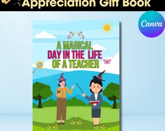 Teacher Appreciation Gift Book, Personalized Student Gift (Digital Download, Canva Template)