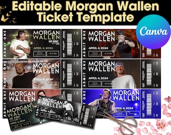 Country Music Concert Ticket Template, Editable Event Pass, Customizable Ticket Design, Printable Country Show Keepsake, Digital Download