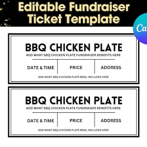 Fundraiser Ticket, BBQ Chicken Fundraiser Ticket, BBQ Fundraiser Ticket Printables, BBQ Chicken Fundraiser Template Printable, Template