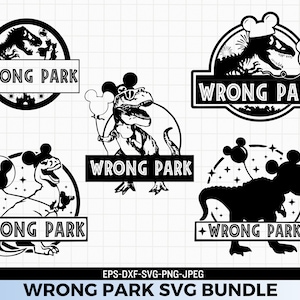 Verkeerde Park SVG, Dino geïnspireerd SVG, dinosaurus SVG, reis SVG, dinosaurus clipart, t-rex SVG, peuter shirt SVG-bestand, Kids t-shirt SVG