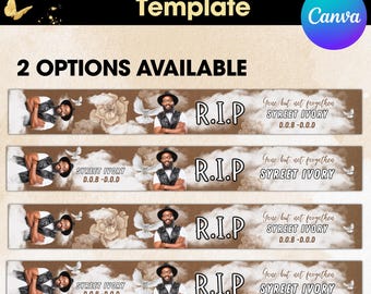 Memorial Ribbon Template Bundle | Funeral Canva Designs (Digital Download)
