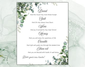House Blessing Printable: Bread, Salt, Wine, New Homeowners (PDF)