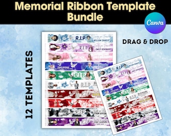 Memorial Ribbon Templates | Funeral Favor templates, Canva Designs (Digital Download)