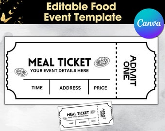 Editable GALA Dinner Event Ticket, Gala Dinner Ticket Printables