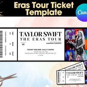 Eras Tour Concert Ticket Template Canva Editable