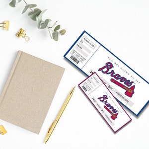 Atlanta Braves Ticket Gift Template, Baseball Ticket, Ticket Template ...