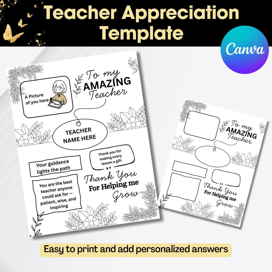 Editable Teacher Appreciation Gift, All About My Teacher Survey ...