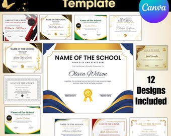 Printable & Editable High School Diploma Template, Homeschool Certificate (Instant Download PDF)