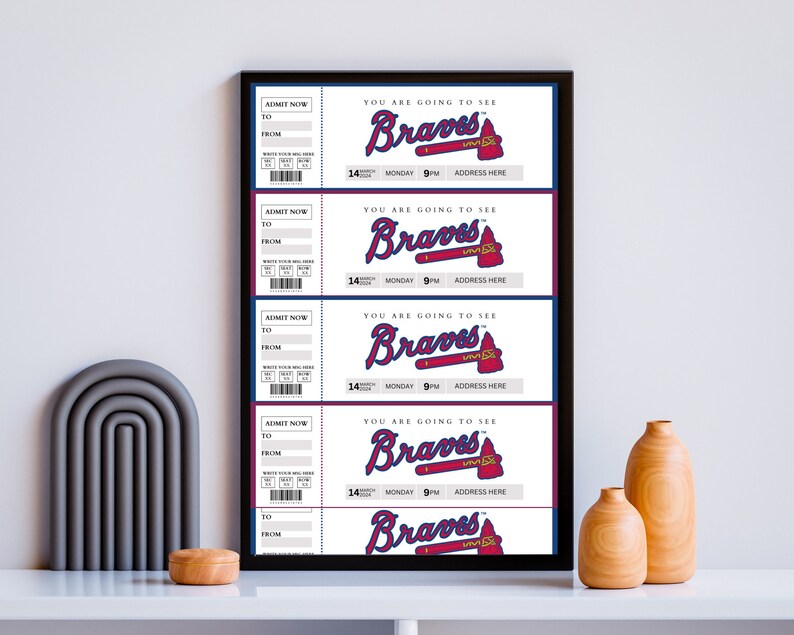 Baseball Ticket Gift Template, Red & Navy Keepsake (instant Download ...
