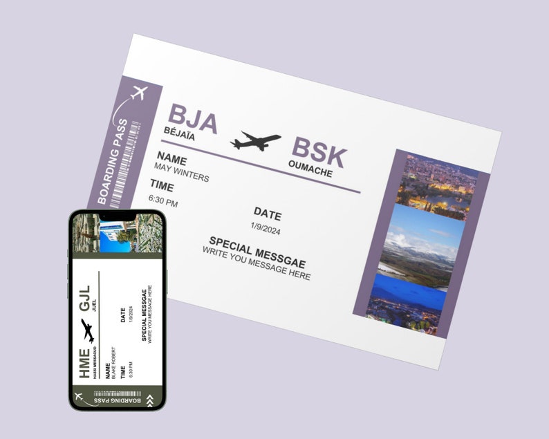 Editable Boarding Pass Template, Canva Boarding Pass, Customizable ...