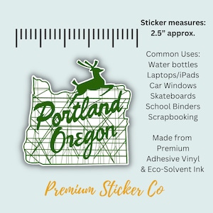 Portland Stag Sign | Landmark Sticker | PDX Water bottle Sticker | Laptop Sticker | Journaling