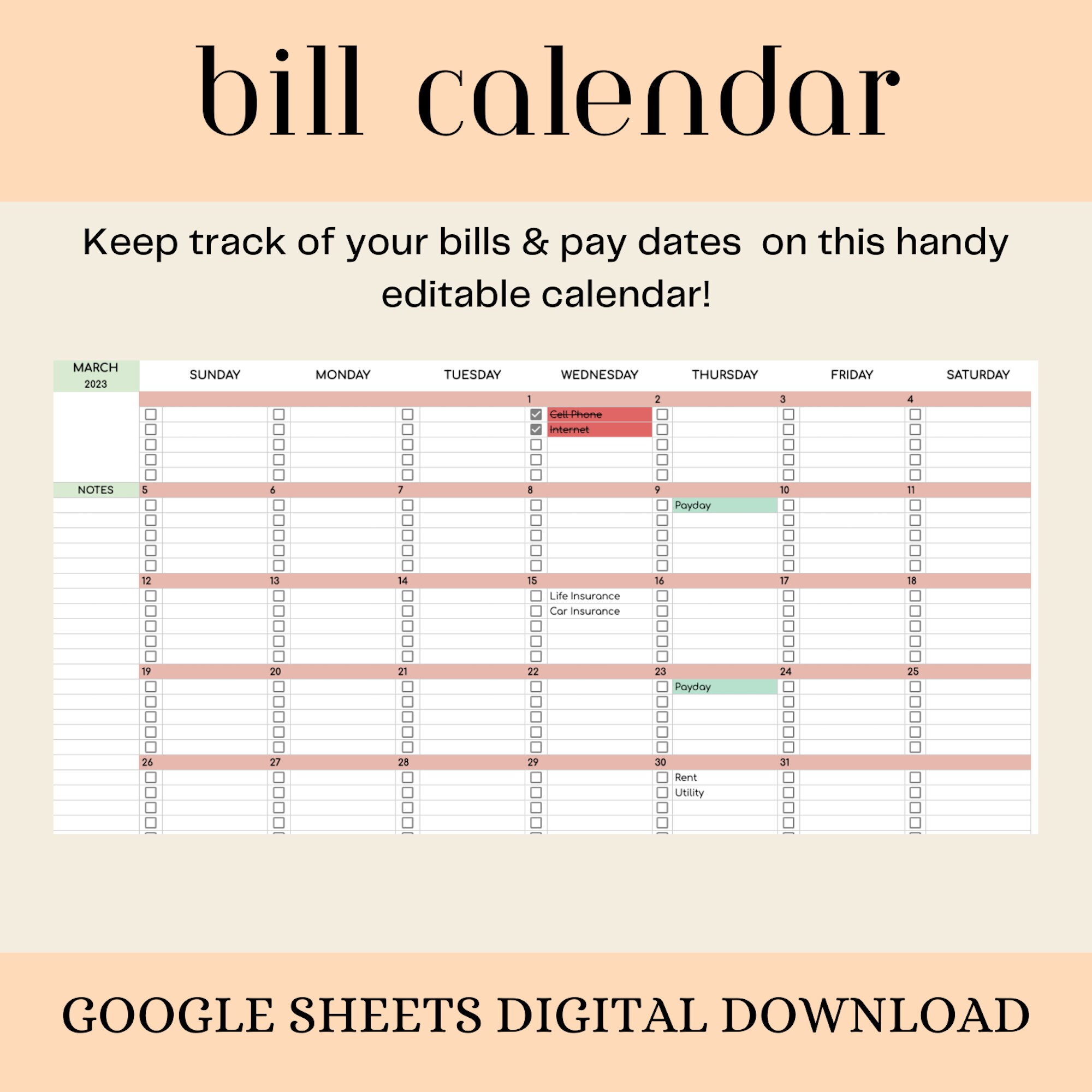 Bill Tracking Spreadsheet Bill Payment Tracker Template Sheet Google