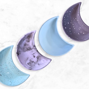 Custom Mond Schlüssel Teller | Zement Catch All Dish | Handgemachte Schmuckschale | Keramik Schmucktablett | Witchy Dekor | Einzigartige Weihnachtsgeschenke