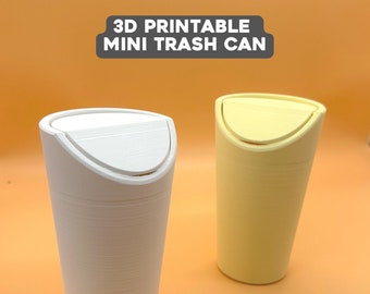 3D Printable Mini Trash Can for Car and Office Use