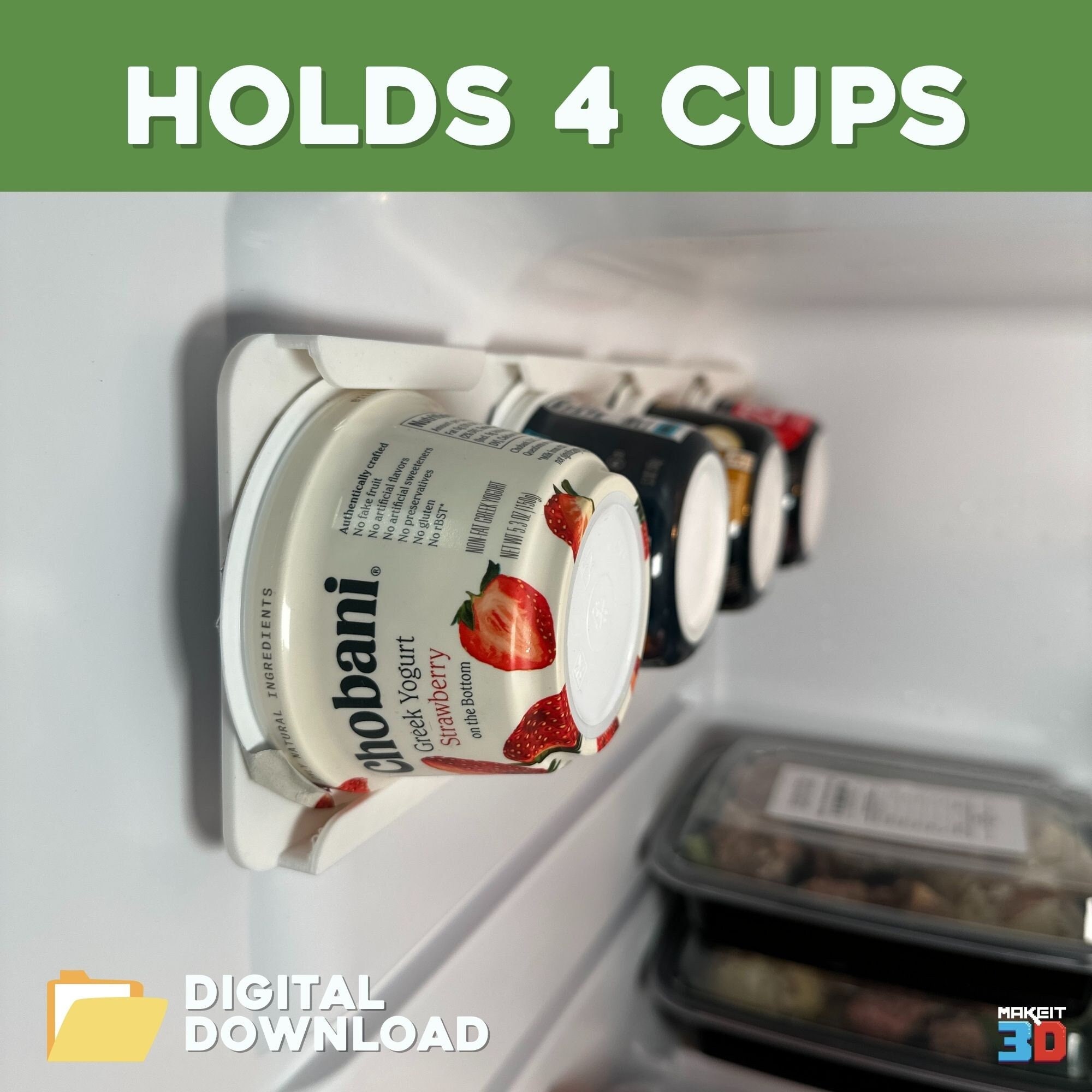 3D Printable Yogurt Fridge Organizer STL Files for Kitchen and Pantry