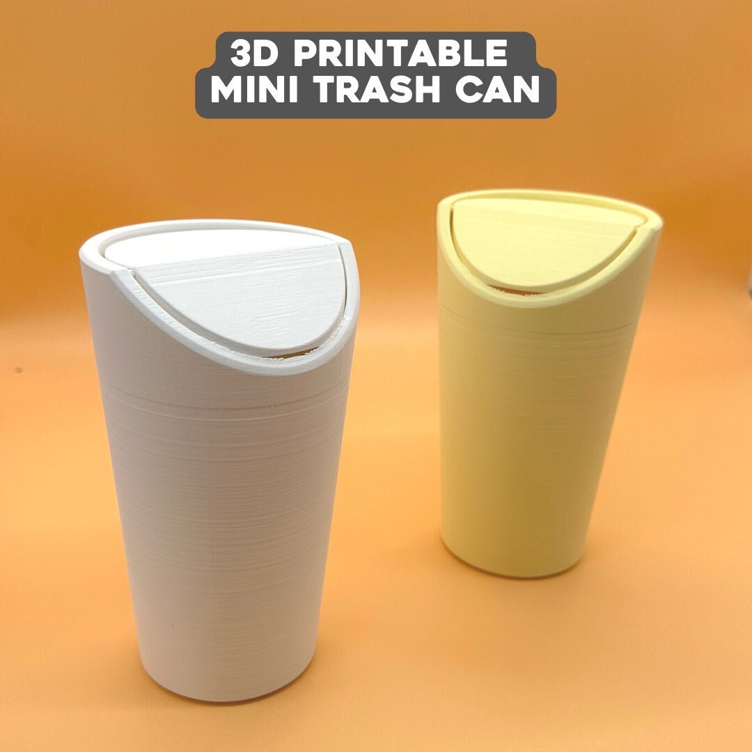 3D Printable Mini Trash Can for Car and Office Use 