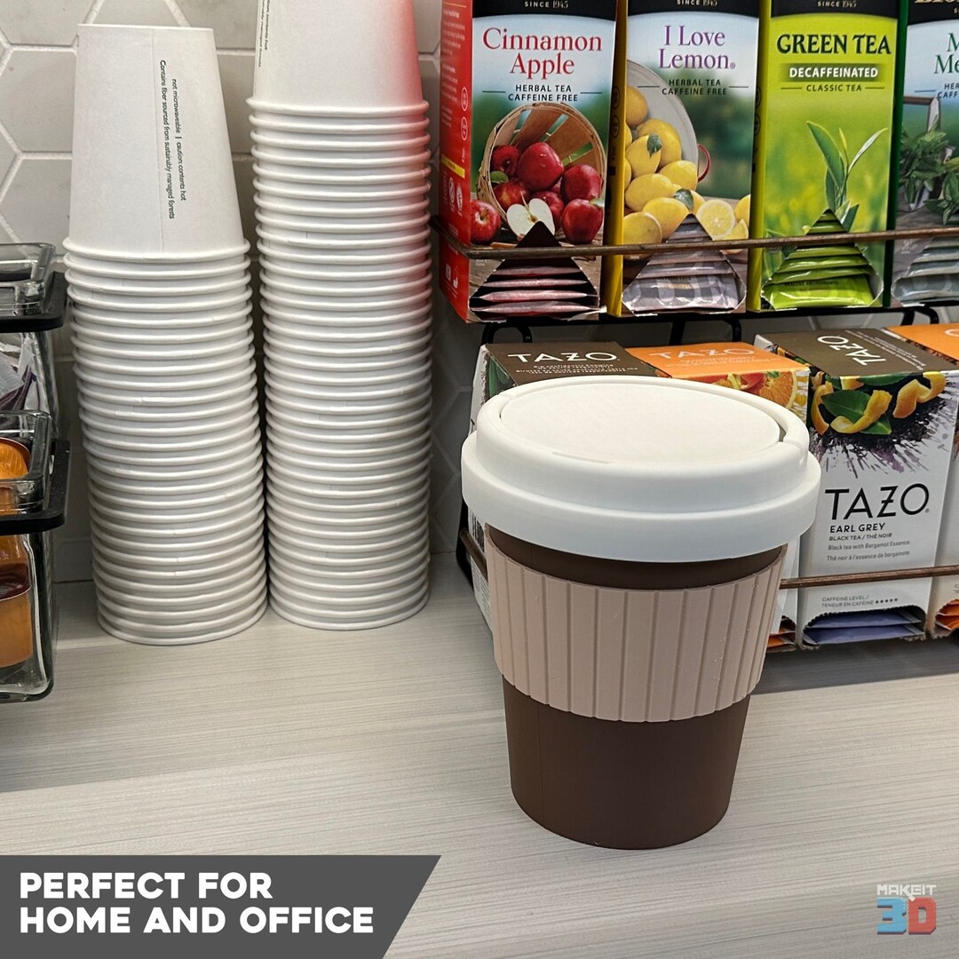 3D Printable Coffee Cup Trash Can STL Files Etsy