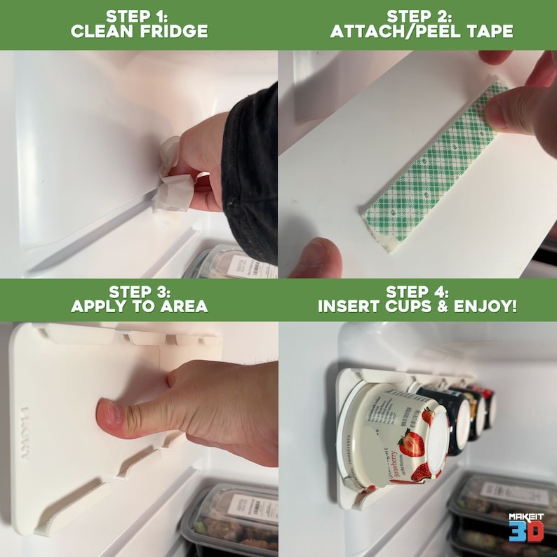 3D Printable Yogurt Fridge Organizer STL Files for Kitchen and Pantry