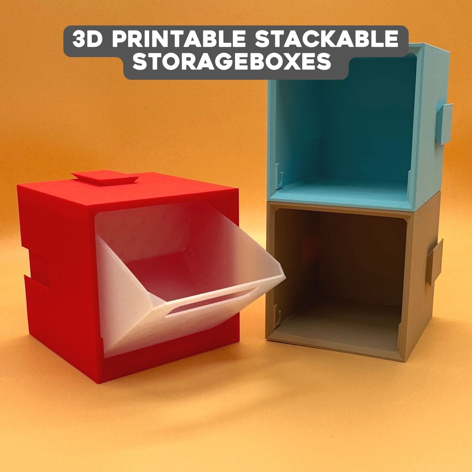 STACKABLE MODULAR LEGO ORGANIZER BOX 3D model 3D printable