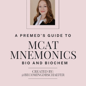 Pode incluir: Um guia para estudantes de pré-medicina sobre as mnemônicas do MCAT para biologia e bioquímica, criado por @BecomingDrschaefer. Siga @BecomingDrschaefer no Instagram para mais conteúdo de pré-medicina.