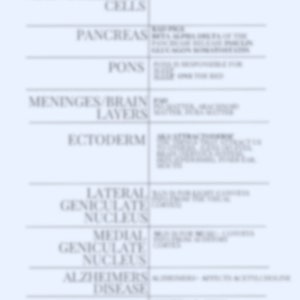 Pu&ograve; includere: Un grafico blu e bianco con il titolo "MNEMONICS PSYCH SOC" e un elenco di termini e le loro definizioni. I termini includono "Magnocellular Cells", "Pancreas", "Pons", "Meninges Brain Layers", "Ectoderm", "Lateral Geniculate Nucleus", "Medial Geniculate Nucleus", "Alzheimers Disease", "Personality Disorder Clusters", e "Rods vs Cones".