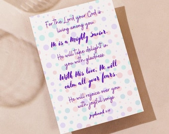 Rejoice Over You with Singing – Zephaniah 3:17 Printable, Bible Verse Wall Art, Christian Digital Download, Scripture Home Decor