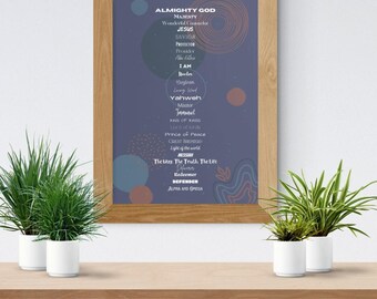Names of God Art Print: Christian Scripture Poster (Digital Download)