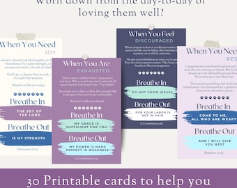 Scripture-Based Breath Cards for Pet Caregivers | Printable Bible Verse Affirmations | Christian Encouragement for Pet Care Stress & Anxiety