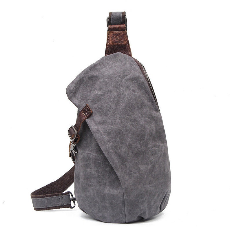 Waxed Canvas Sling Bag Minimalist Gift for Men Gift for Etsy