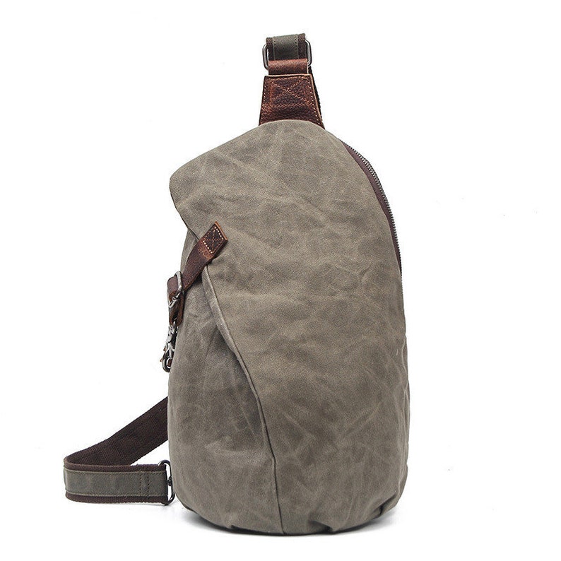 Waxed Canvas Sling Bag Minimalist Gift for Men Gift for Etsy